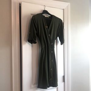 Blu Pepper shirt dress, olive green, size S